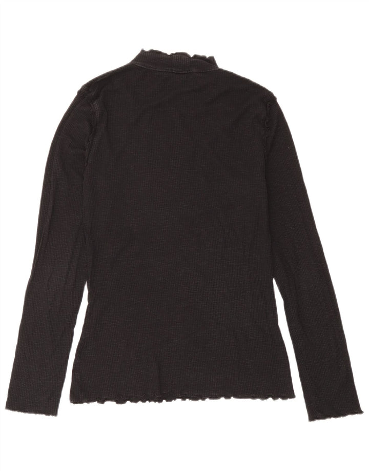 Marks & Spencer Top da donna manica lunga UK 14 cotone nero medio