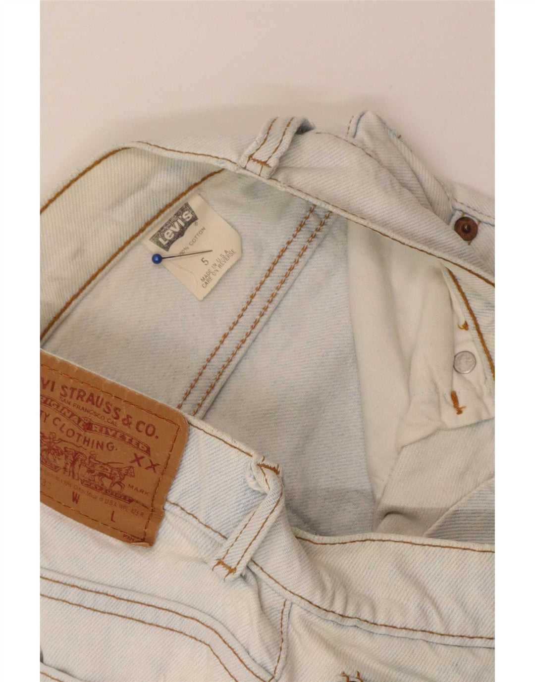Pantaloncini di jeans Levi's 550 da donna US 5 piccoli W25 cotone blu