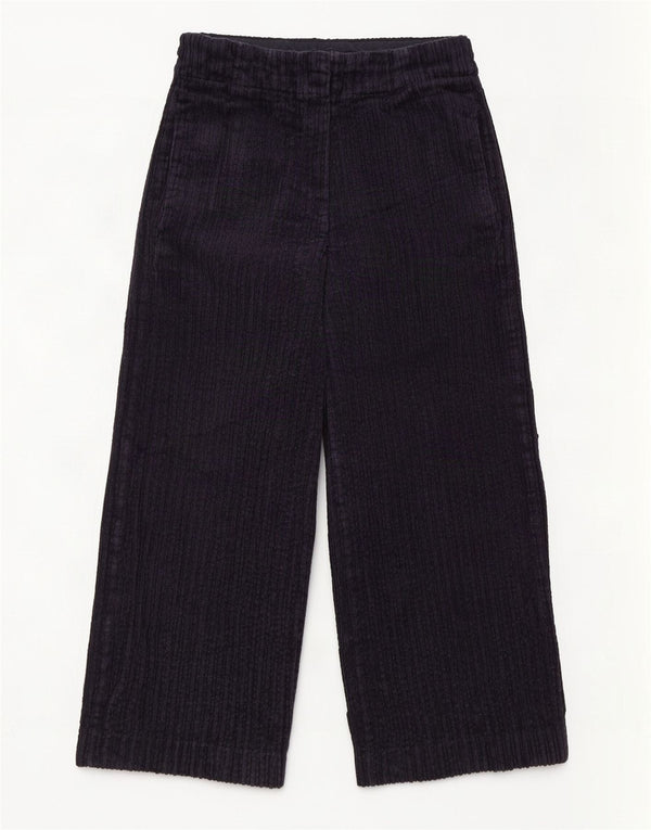 Pantaloni in velluto a coste a gamba larga da donna Marks & Spencer UK 6 XS W24 L22 Blu navy
