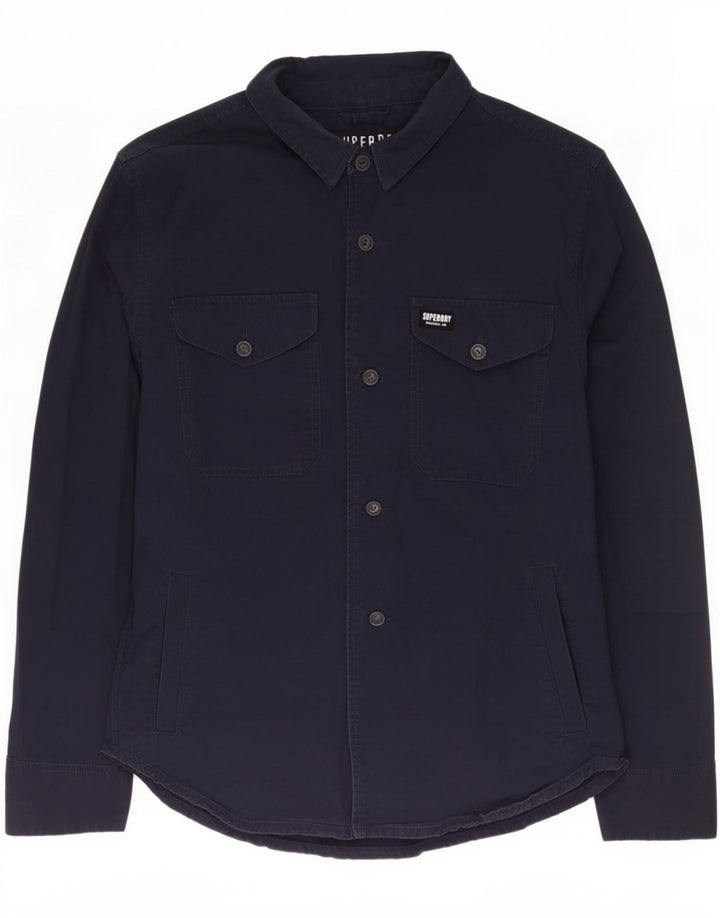 Camicia da uomo Superdry XL in cotone blu navy