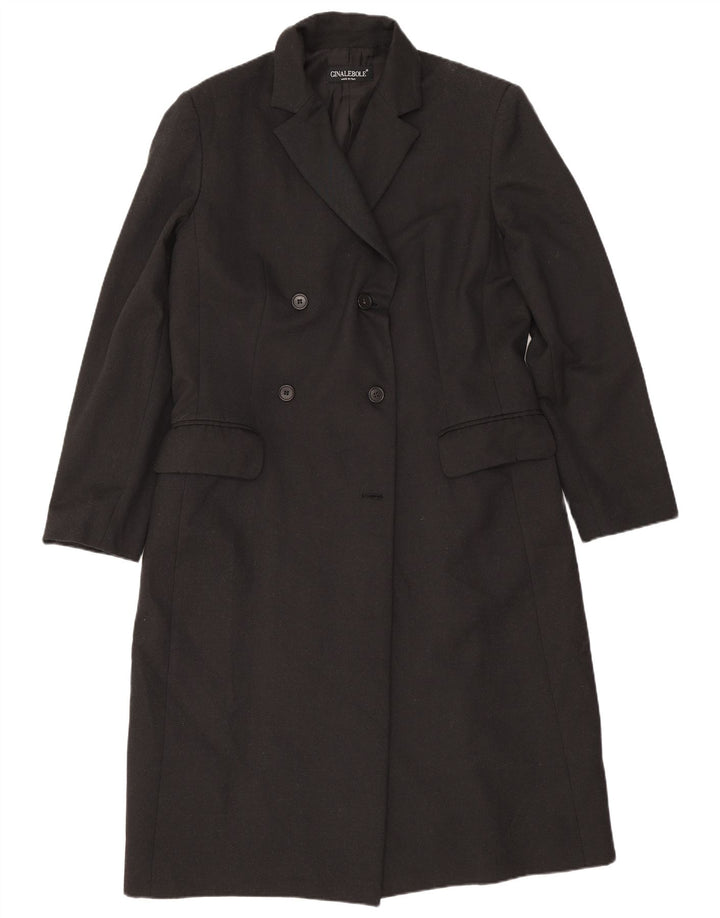 Gina Lebole Cappotto doppiopetto da donna UK 14 Medio Nero