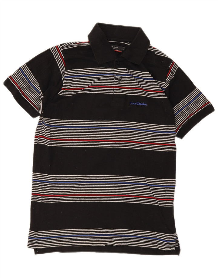 PIERRE CARDIN Polo Uomo Piccola Cotone Rigato Nero