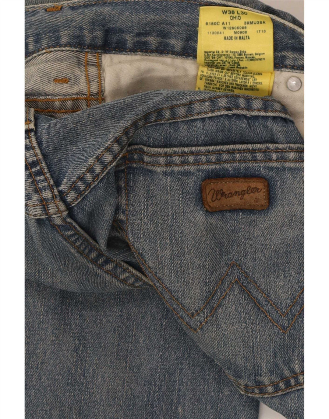 Jeans dritti da uomo Wrangler Ohio W38 L30 cotone blu