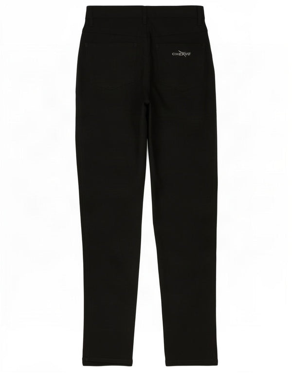 Pantaloni casual affusolati a vita alta da donna Chervo UK 12 Medium W28 L32 Nero