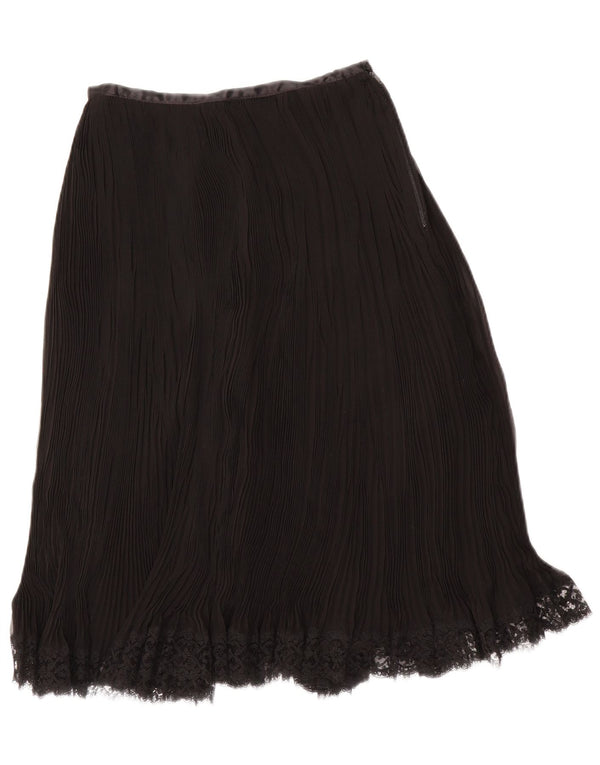 Gonna a trapezio a vita alta da donna vintage W24 XS nera