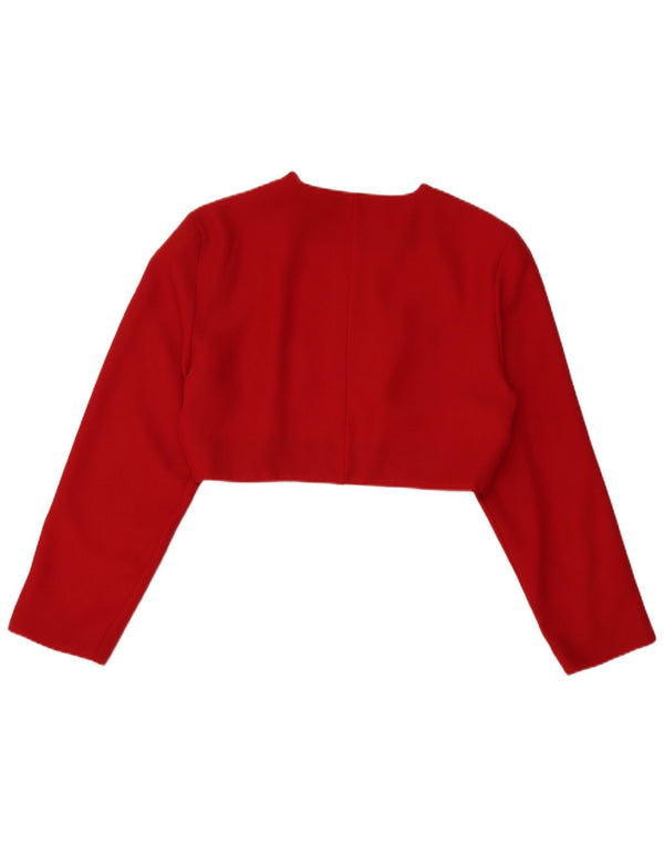 Giacca Bolero aperta da donna vintage IT 42 Poliestere rosso medio