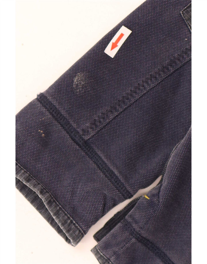Felpa da uomo con collo con zip Fat Face, maglione medio, blu navy, color block