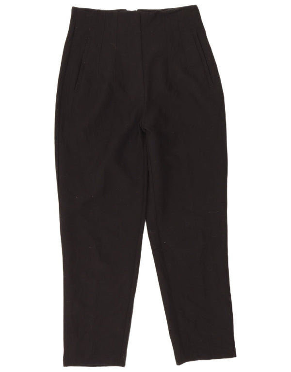Pantaloni da abito affusolati a vita alta da donna Zara medi W28 L26 poliestere nero