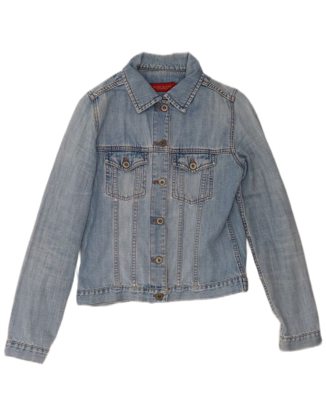 Giacca di jeans da donna River Island UK 6 XS blu cotone