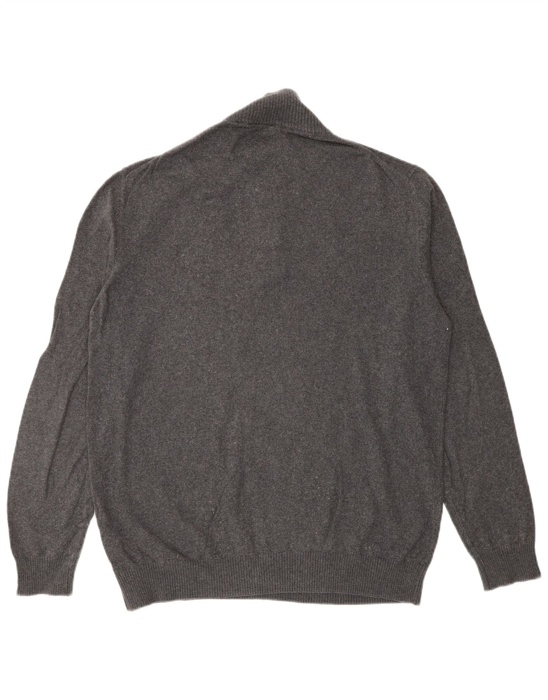 Lyle & Scott Maglione da uomo con zip e collo grande in cotone grigio