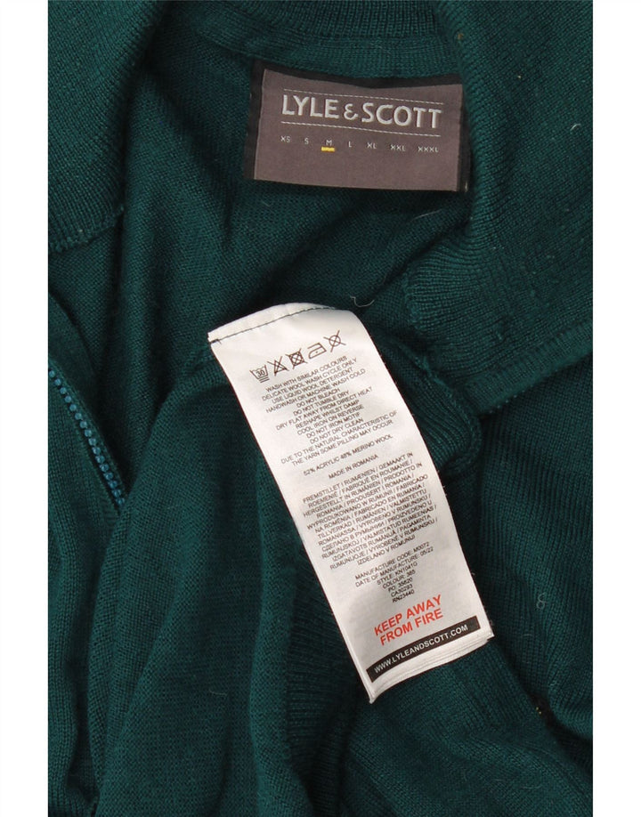 LYLE & SCOTT Maglione da uomo con zip e collo in acrilico verde medio