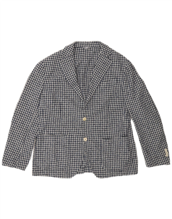Fradi Giacca blazer a 2 bottoni da uomo IT 54 2XL Cotone a quadri grigio