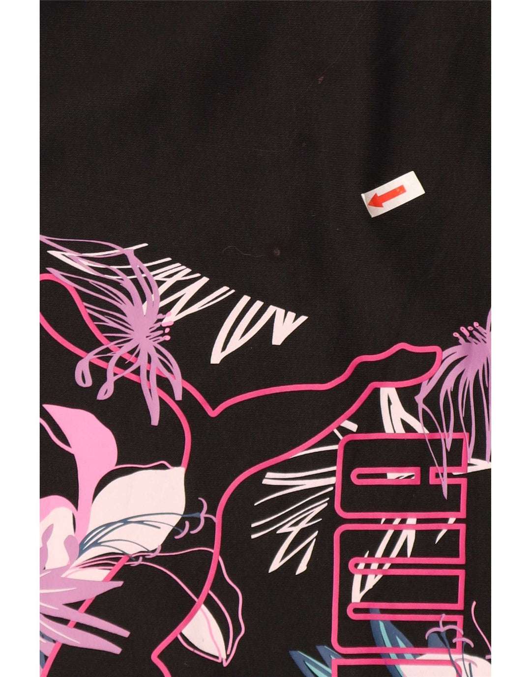 Felpa oversize con grafica da donna Puma UK 16 Large Black Floral