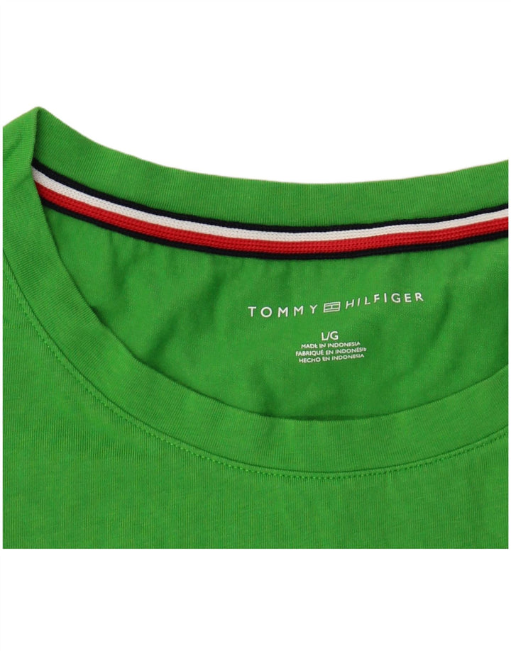 TOMMY HILFIGER T-shirt da donna Top UK 16 Large Verde