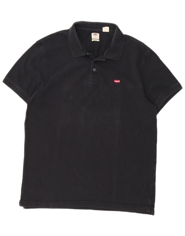 Polo Levi's Standard da uomo grande in cotone nero