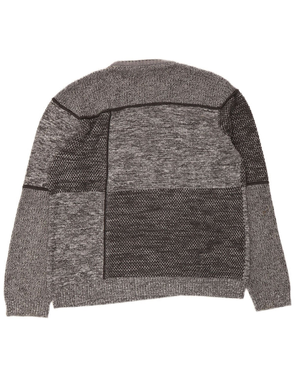 Maglione maglione girocollo da donna Pioneer UK 20 2XL Blocco colore grigio