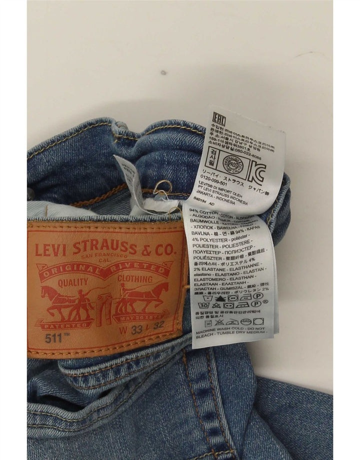Levi's Uomo 511 Jeans slim cropped W33 L25 Cotone Blu