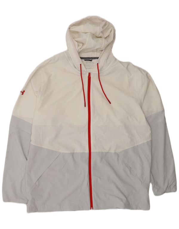 Giacca antipioggia con cappuccio da uomo Under Armour UK 44 2XL Poliestere color block bianco