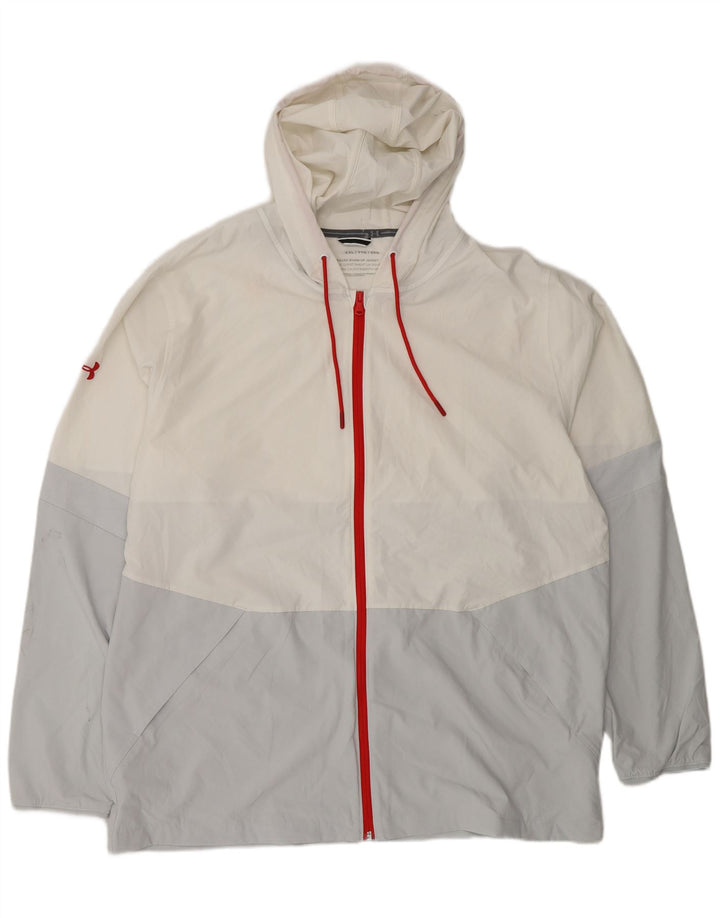 Giacca antipioggia con cappuccio da uomo Under Armour UK 44 2XL Poliestere color block bianco