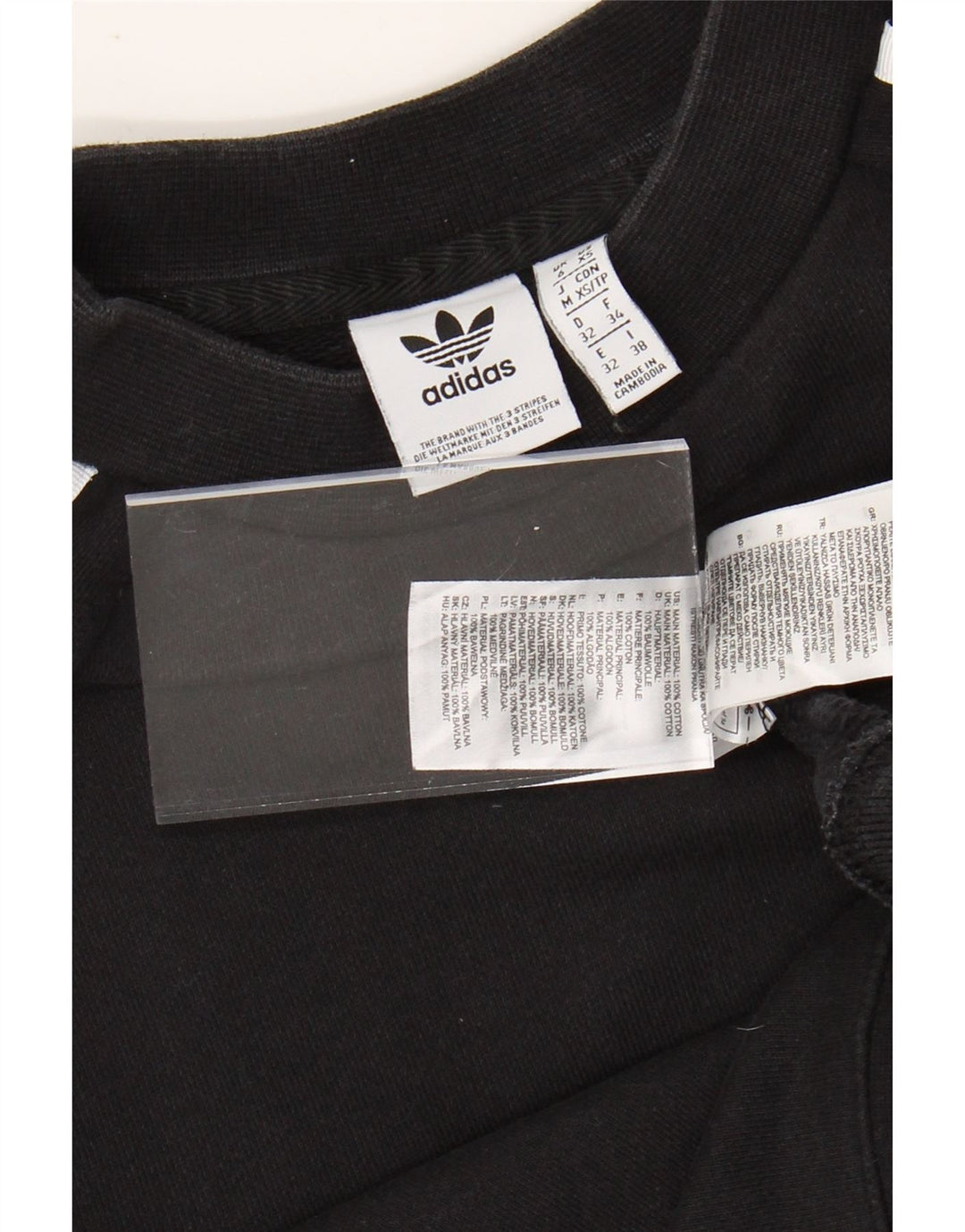 Felpa da donna ADIDAS maglione UK 6 XS cotone nero