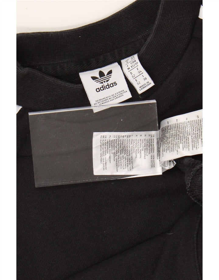 Felpa da donna ADIDAS maglione UK 6 XS cotone nero