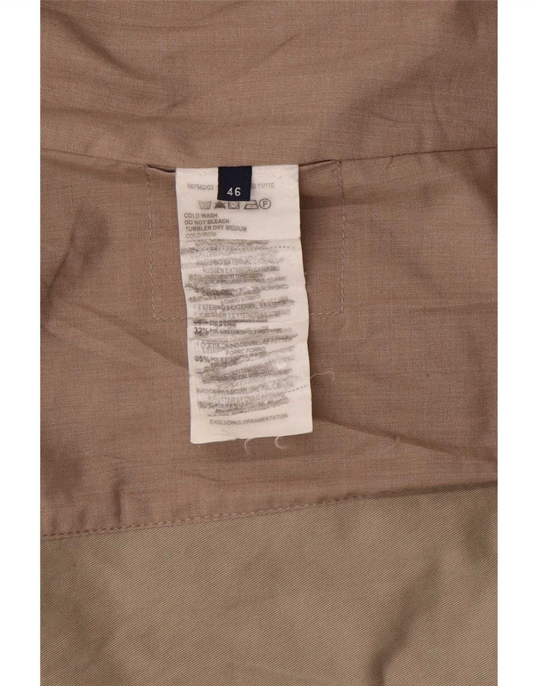 Giacca Blazer 2 Bottoni Donna Trussardi Jeans IT 46 Large in Cotone Beige