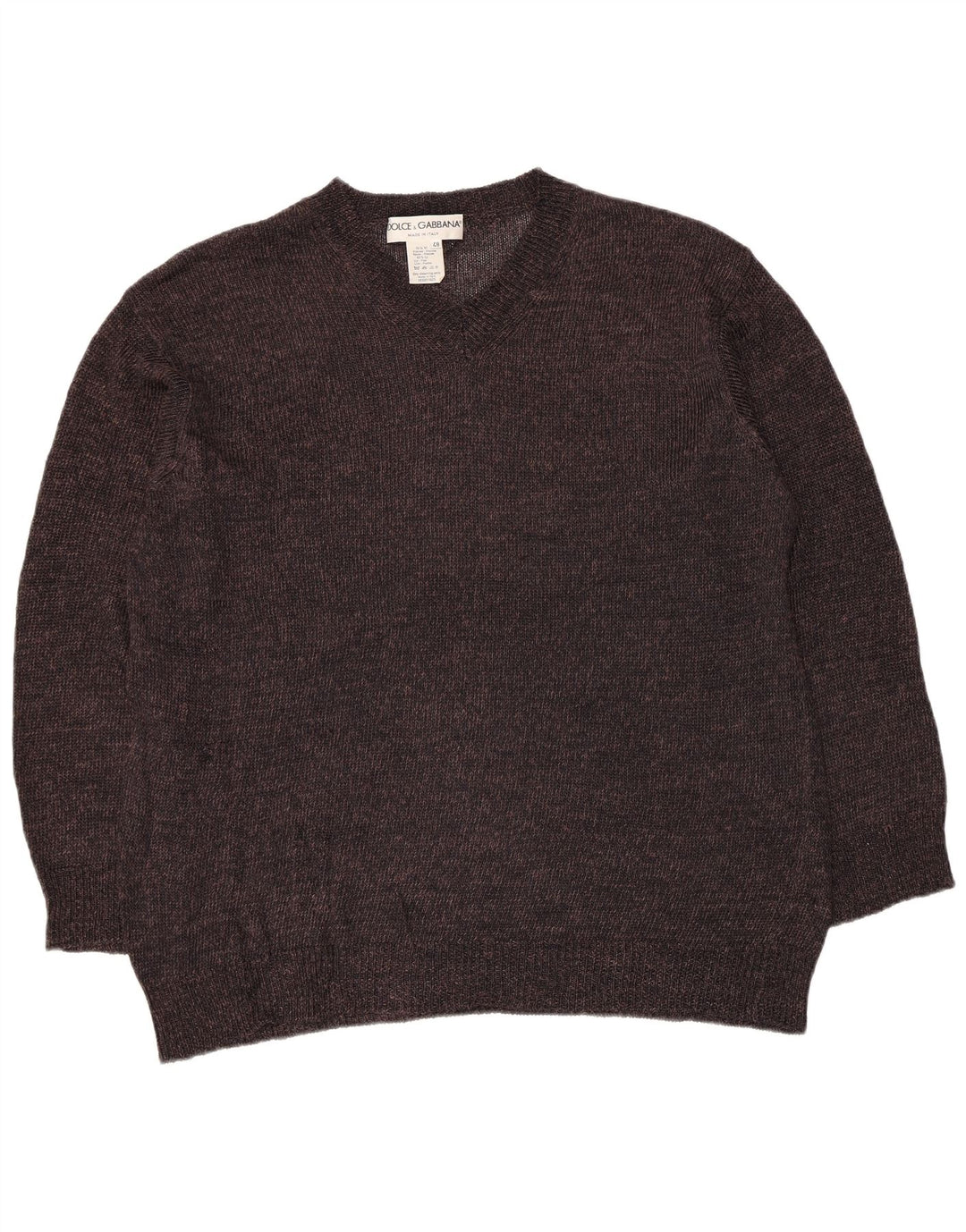 Dolce & Gabbana Maglione Donna Scollo a V IT 48 XL Viscosa Marrone