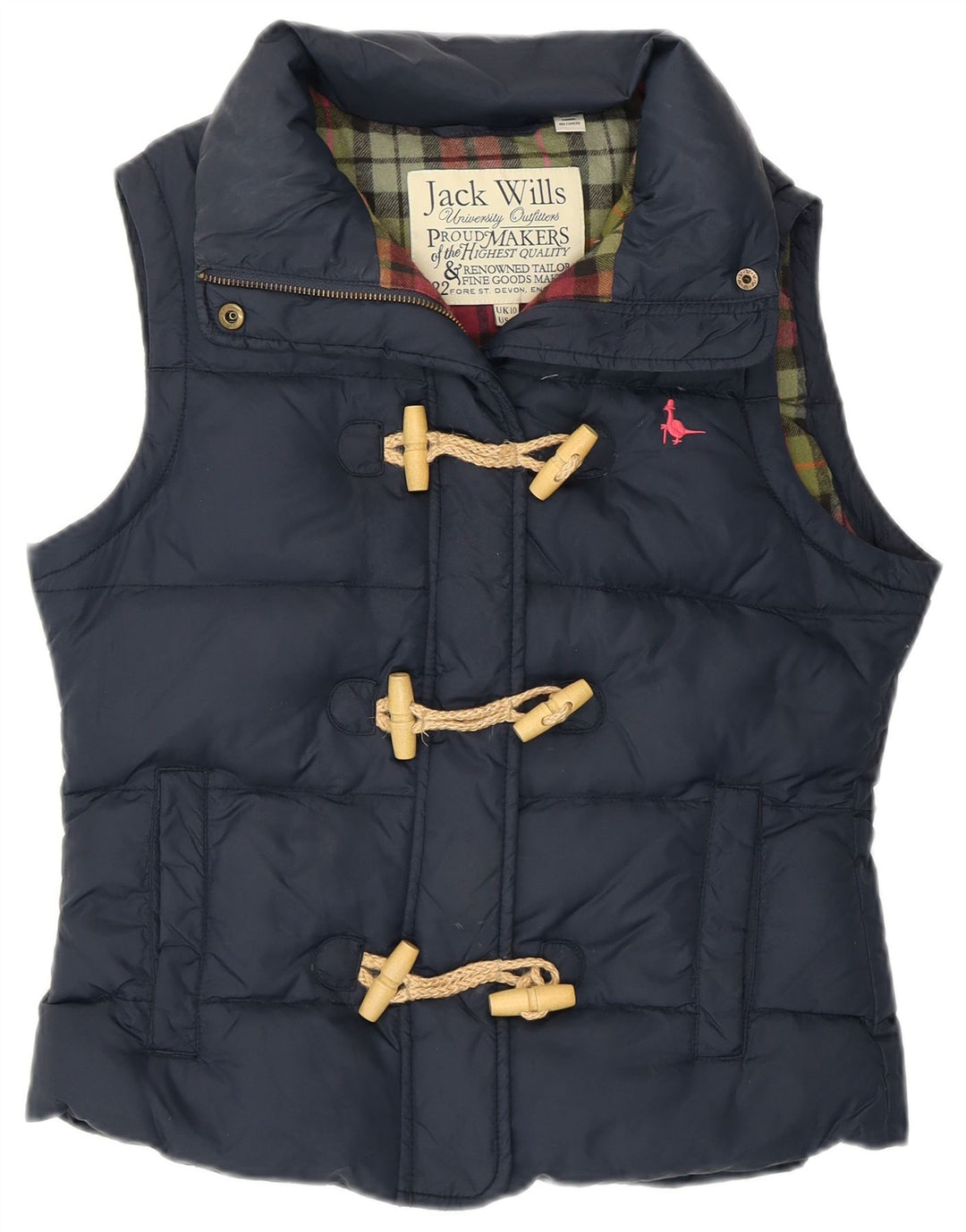 Gilet imbottito da donna JACK WILLS UK 10 piccolo blu navy