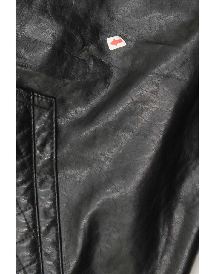 Giubbotto bomber da uomo in ecopelle con cappuccio Ecko Unltd UK 38 medio nero