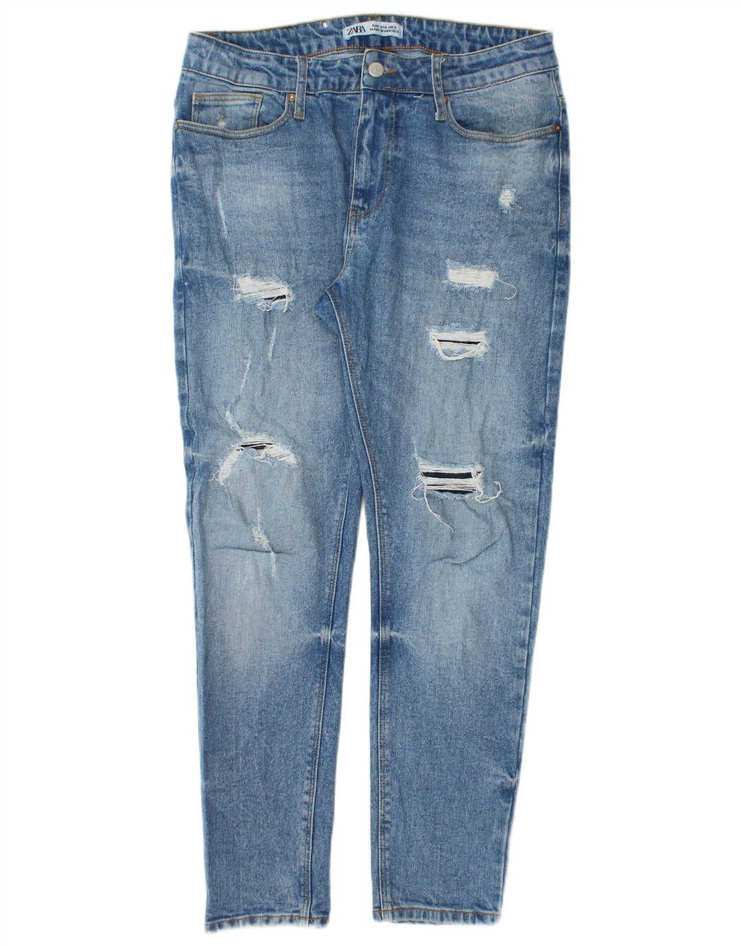 Jeans slim invecchiati Zara da donna W33 L28 Blu