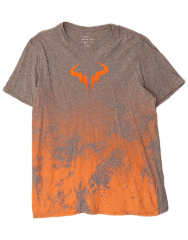 T-shirt grafica Nike da uomo con taglio atletico, taglia grande, in cotone color block grigio