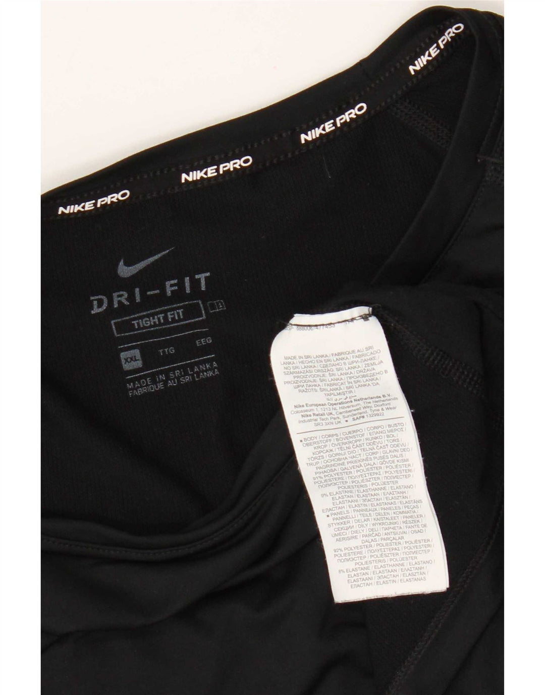 Top Nike Dri Fit da uomo a maniche lunghe 2XL poliestere nero