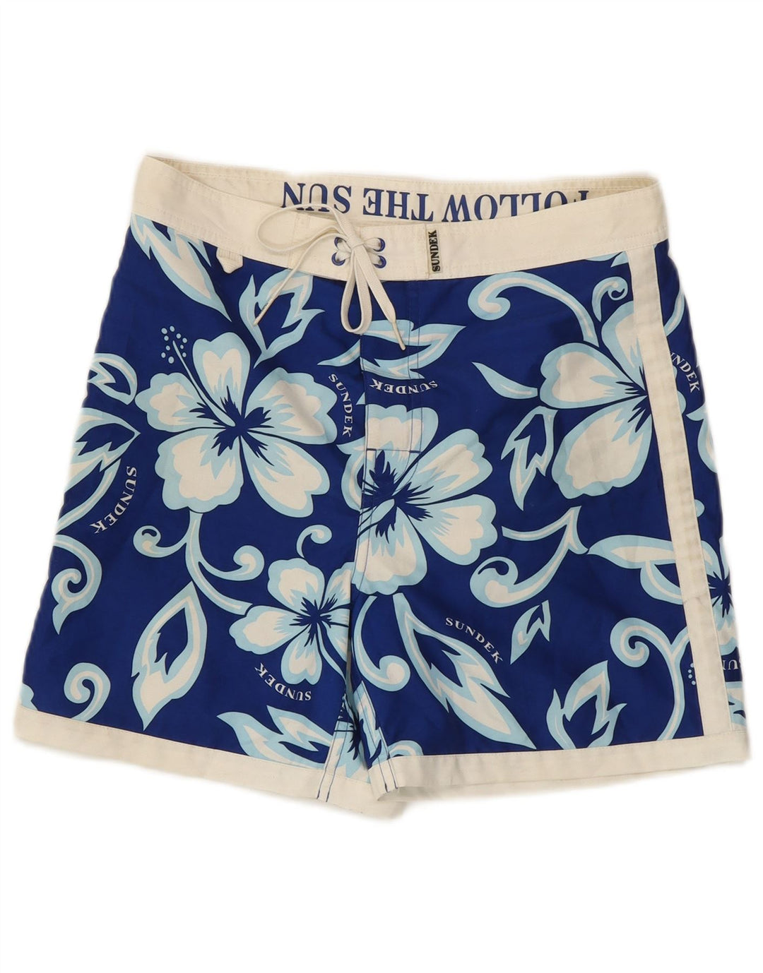 Pantaloncini da bagno da uomo Sundek piccoli fiori blu