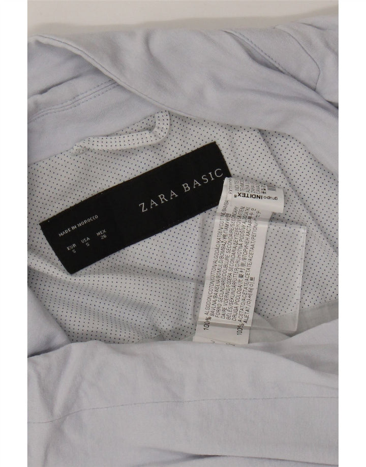 Giacca blazer a 1 bottone da donna Zara UK 10 piccola in cotone blu