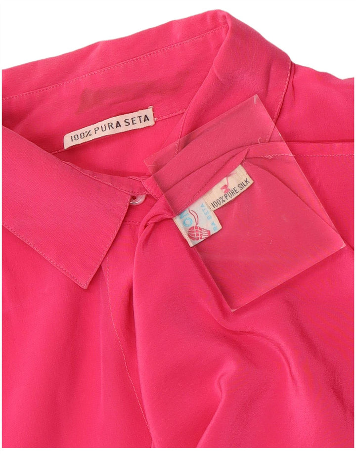 BALLOON Camicia a maniche corte da donna Camicetta UK 18 XL Seta rosa