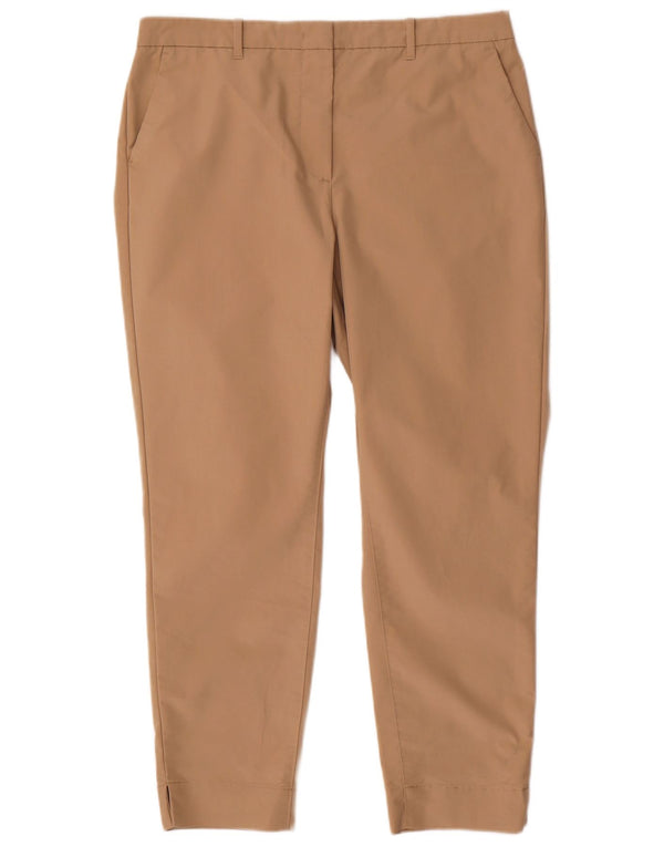 Pantaloni chino slim da donna Marks & Spencer UK 14 Large W34 L28 Cotone marrone