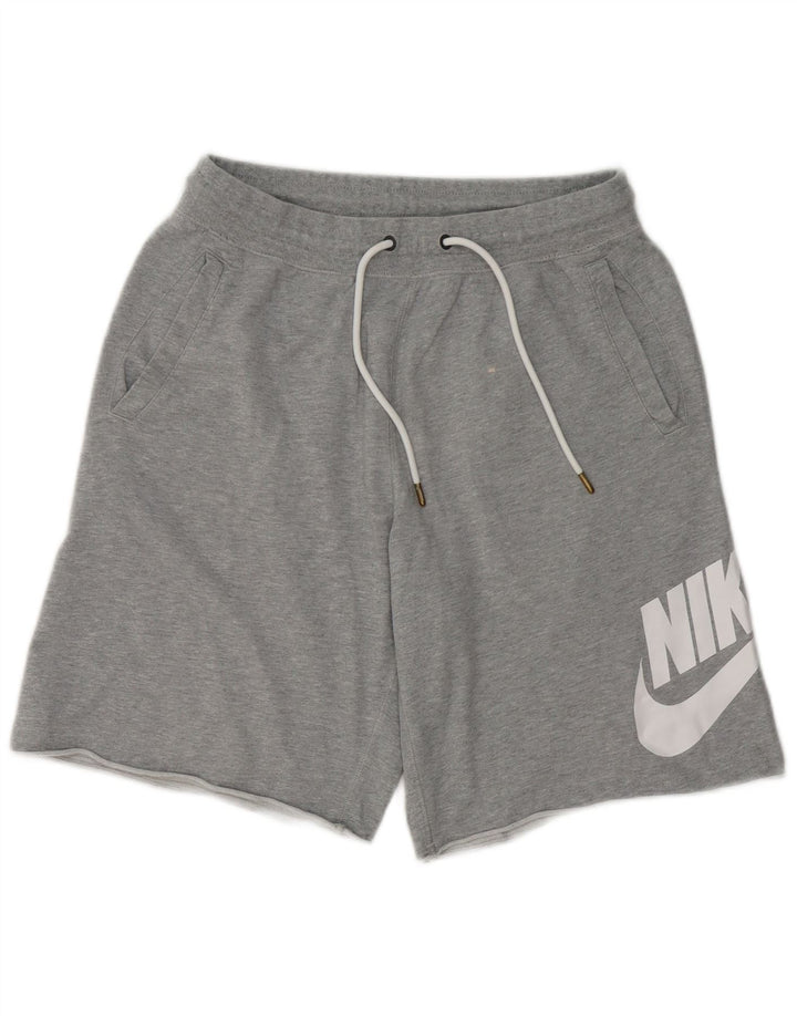 Pantaloncini sportivi con grafica Nike da uomo in cotone chiazzato grigio medio