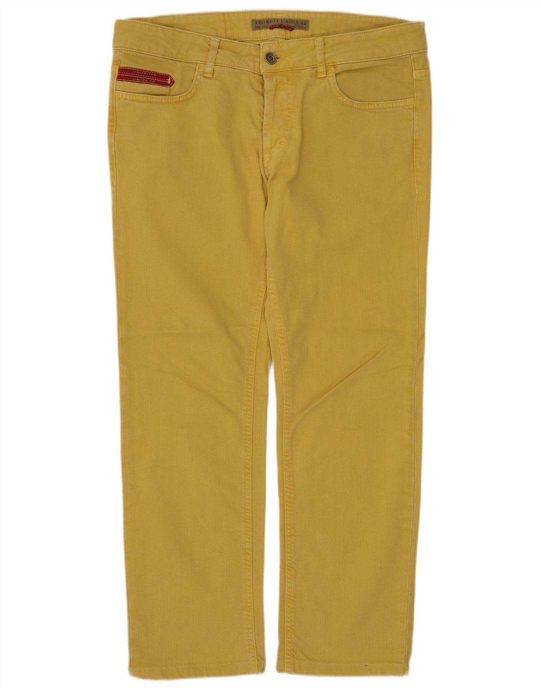 Jeans cropped da uomo UNLIMITED W31 L25 cotone giallo