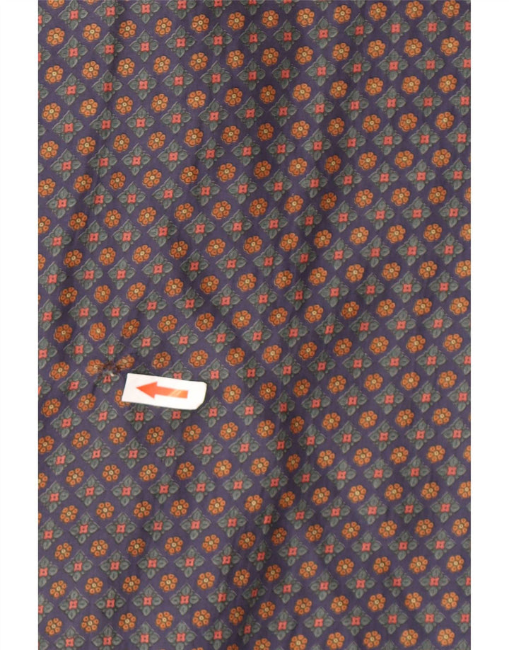 Camicia a maniche corte da uomo Van Zon Large in seta floreale blu navy