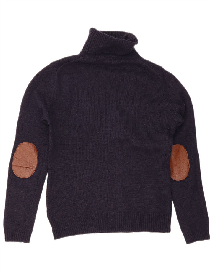 Maglione maglione da donna a collo alto Massimo Dutti UK 12 medio blu navy