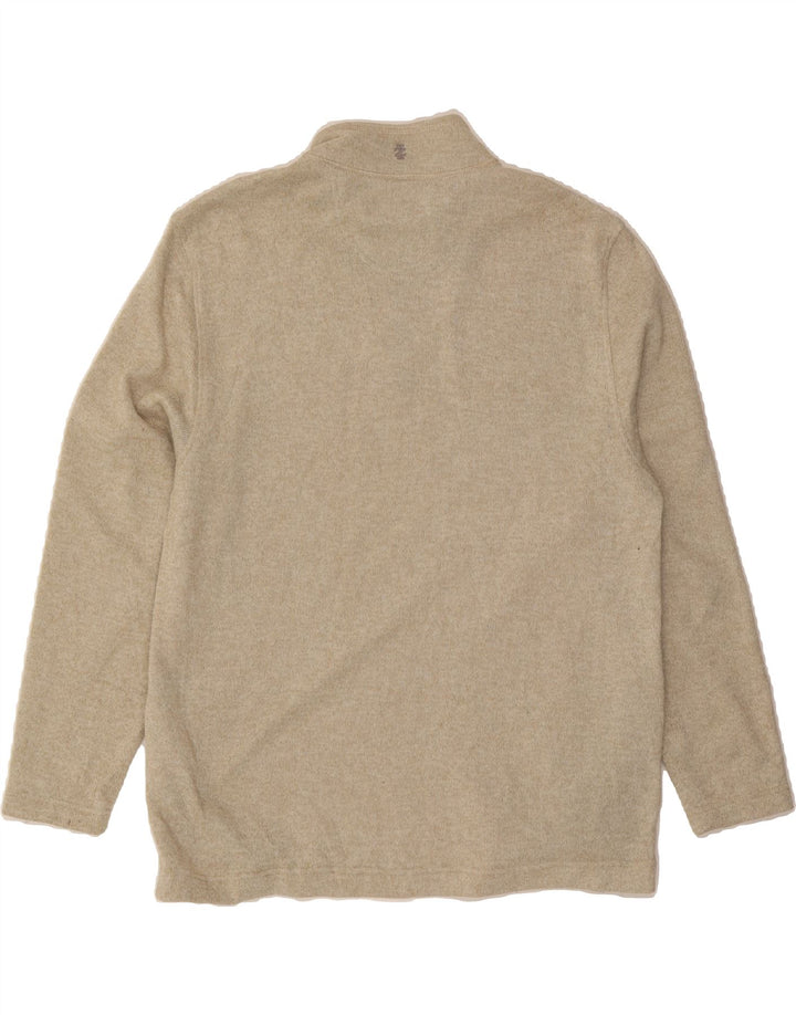 IZOD Mens Zip Neck Sweatshirt Jumper XL Beige Polyester Vintage Izod and Second-Hand Izod from Messina Hembry 