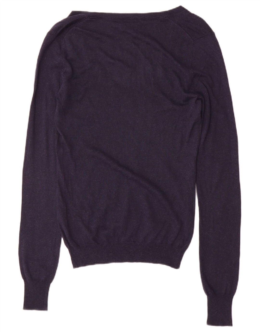 Massimo Dutti Maglione da donna con scollo a V UK 12 Medio Seta blu navy