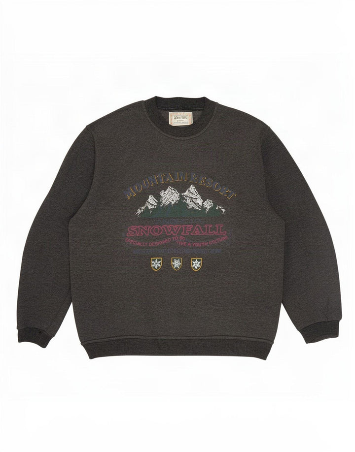 Felpa grafica da uomo Wampum Maglione grande grigio