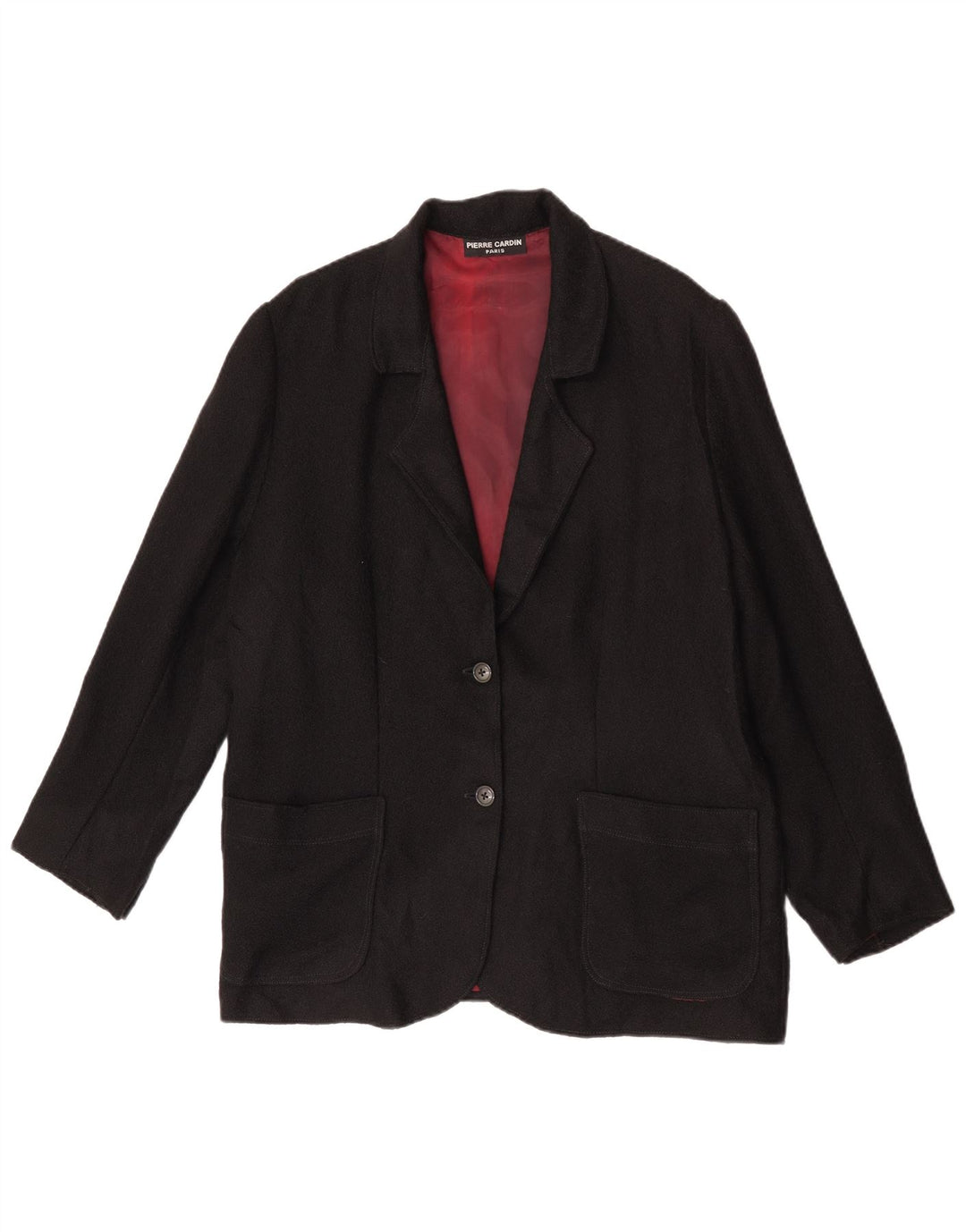Giacca blazer da donna a 2 bottoni Pierre Cardin UK 16 grande nera