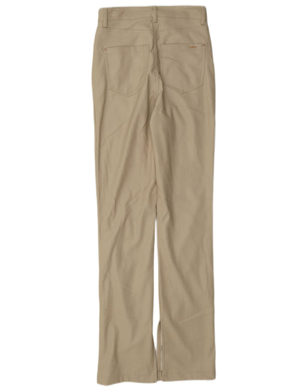 Pantaloni dritti in ecopelle da donna Zara EU 34 2XS W24 L33 Beige