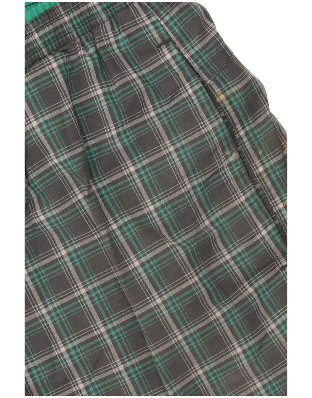 Pantaloncini da bagno da uomo Adidas in poliestere a quadri verde medio