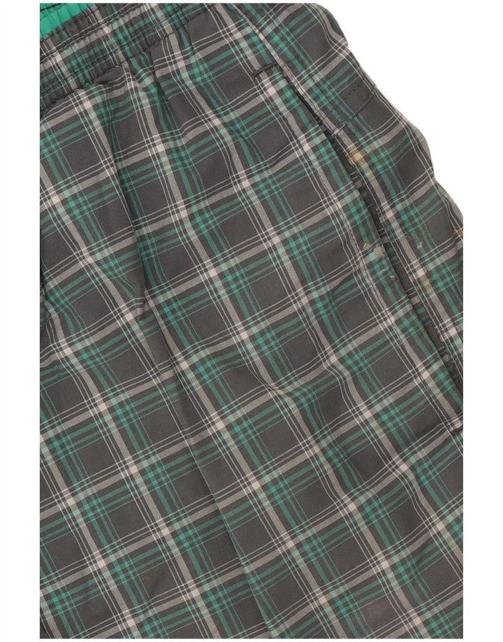 Pantaloncini da bagno da uomo Adidas in poliestere a quadri verde medio