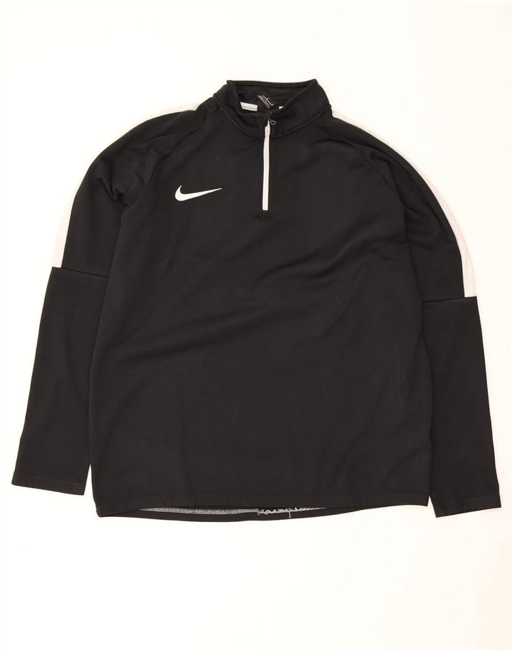 Maglia da tuta Nike Dri Fit con collo e zip da uomo, color block medio nero