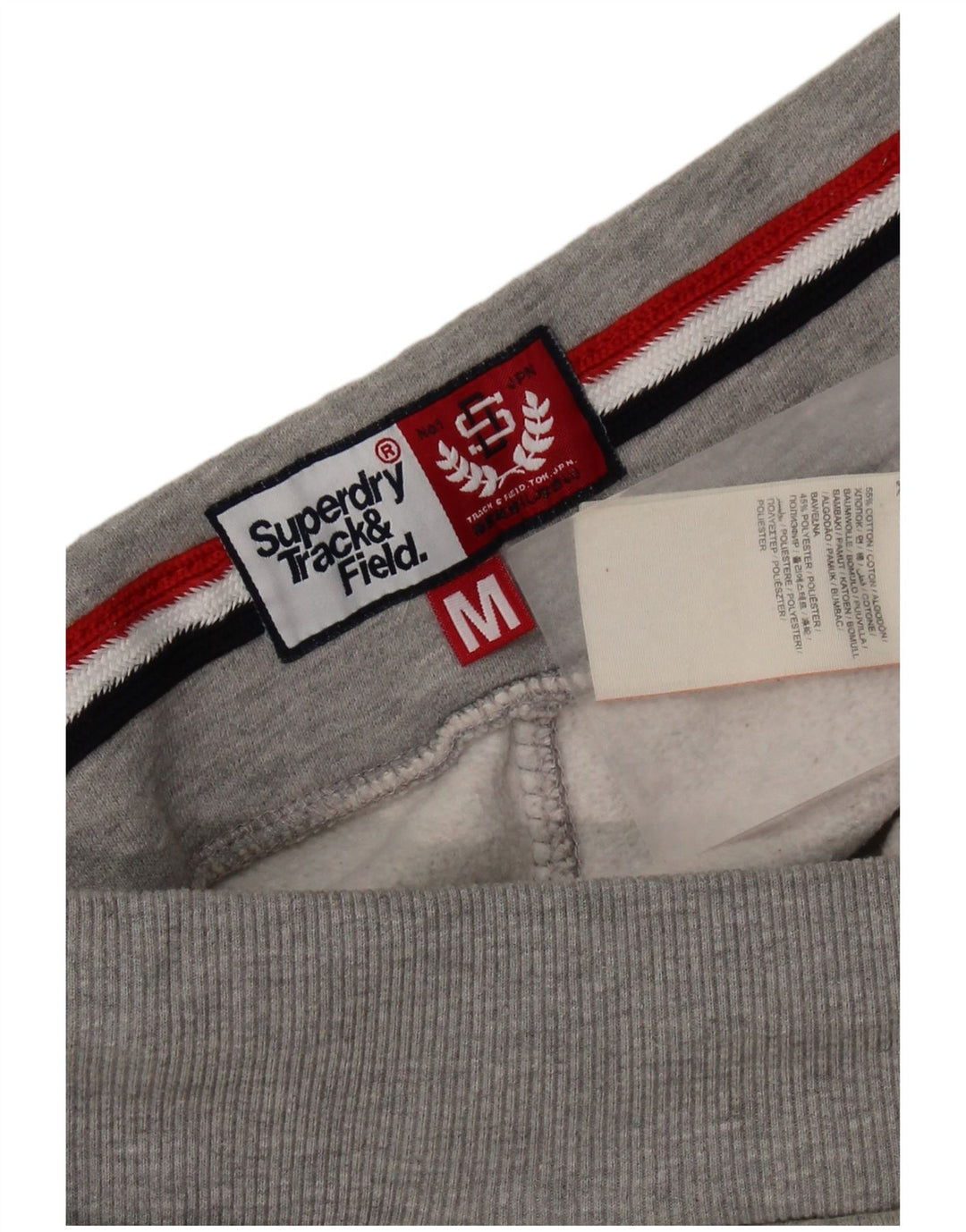 Pantaloni da tuta con grafica da uomo SUPERDRY in cotone grigio medio