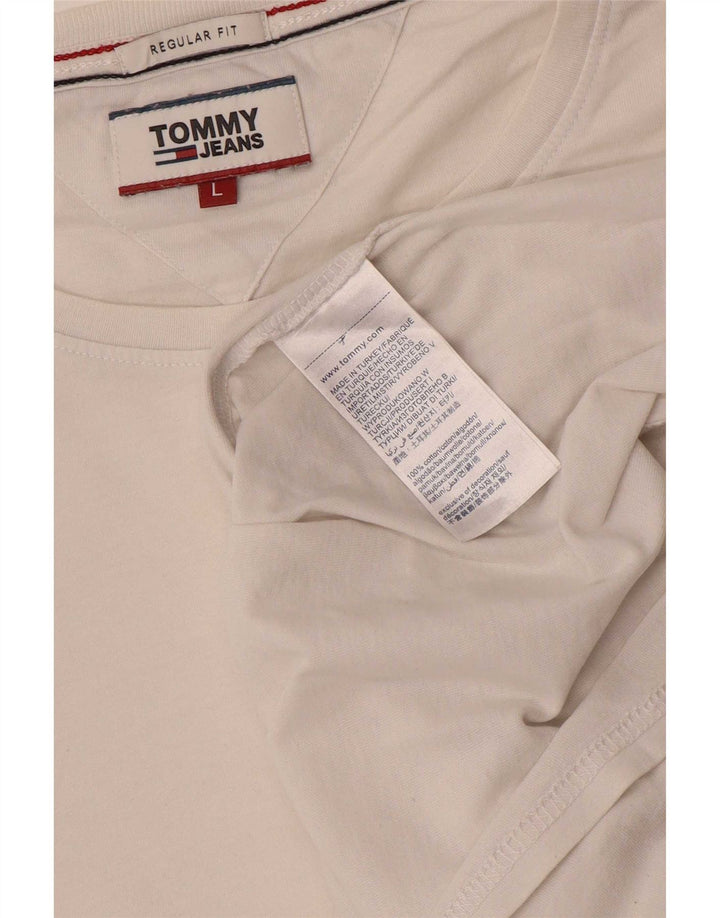 T-shirt vestibilità regolare da uomo Tommy Hilfiger Large in cotone bianco